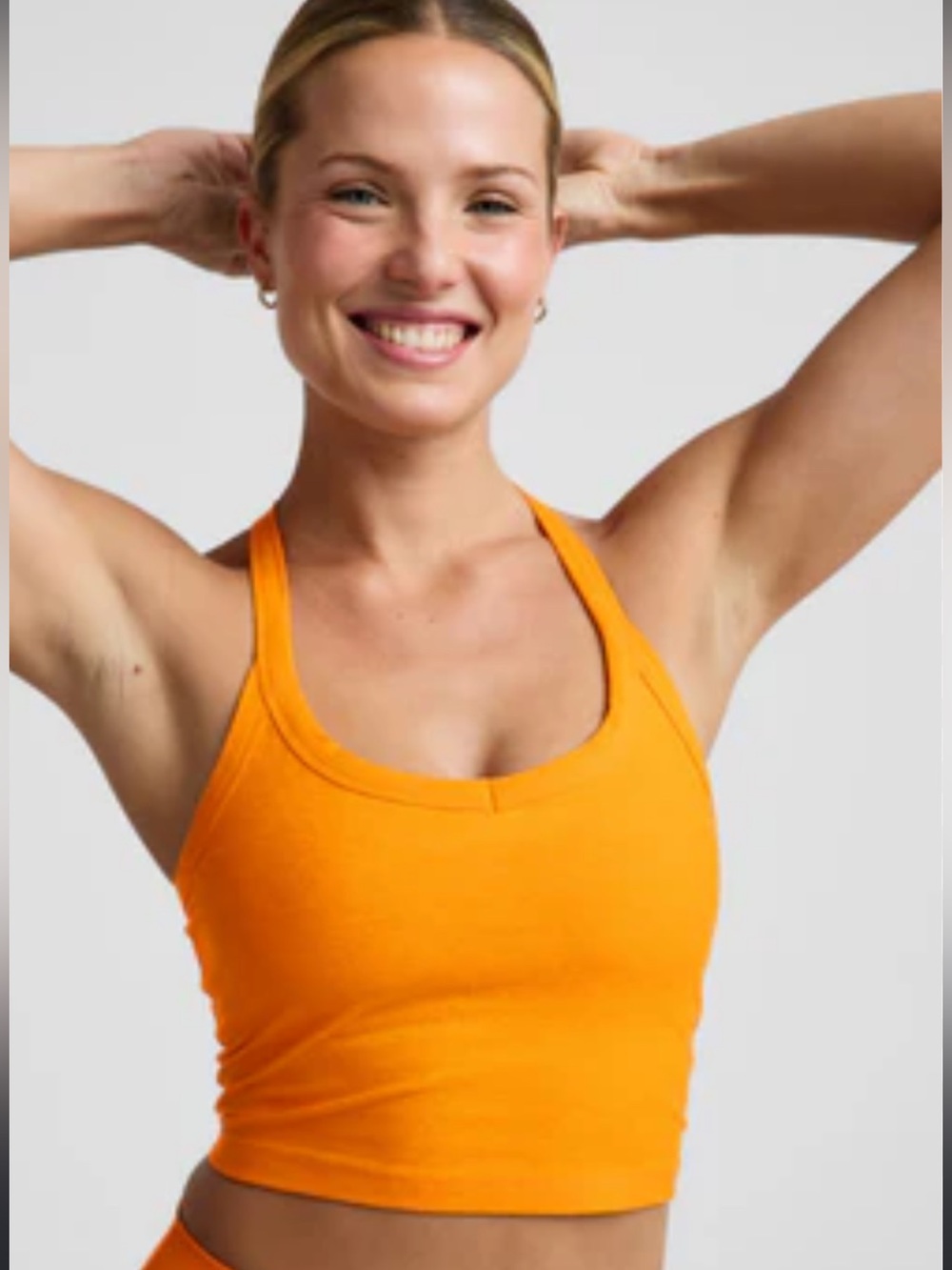 #813 Beyond Yoga Spacedye On The Up Cropped Tank Orange Heather XL NWOT